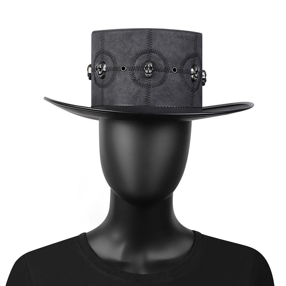 Unisex Punk Halloween Steampunk Plague Hat - Black crown detail