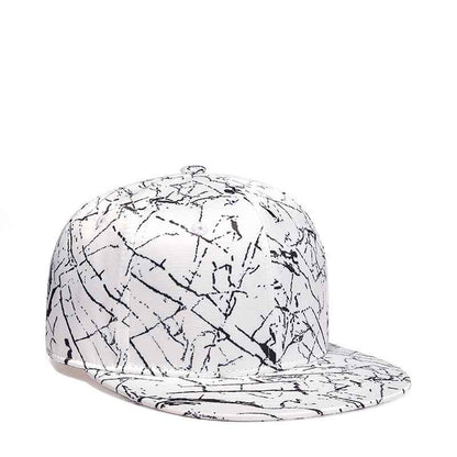 Unisex Abstract Marble Print Flat Brim Snapback Cap