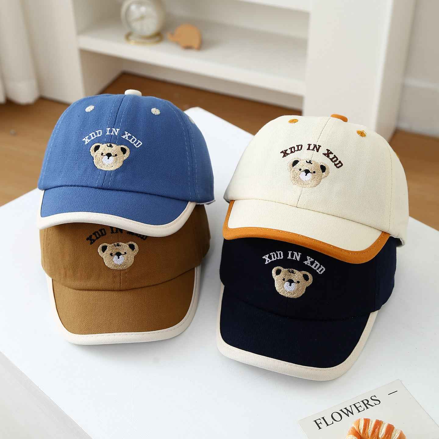 Toddler Bear Embroidered Baseball Caps