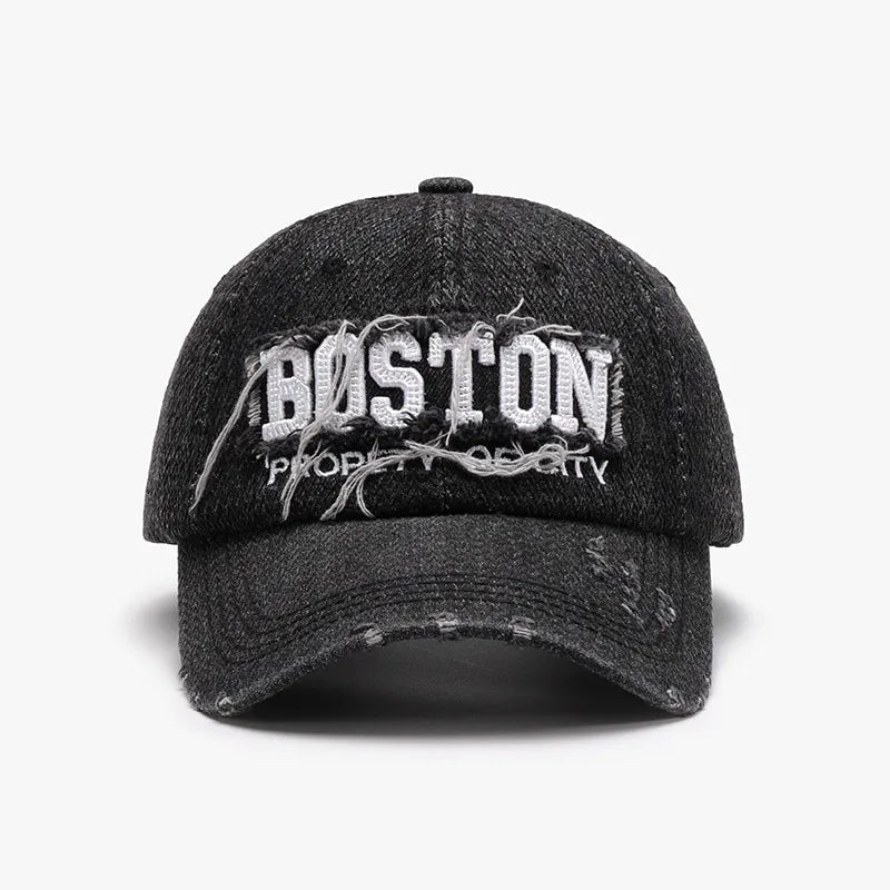 Embroidered Letter Adjustable Cotton Baseball Cap