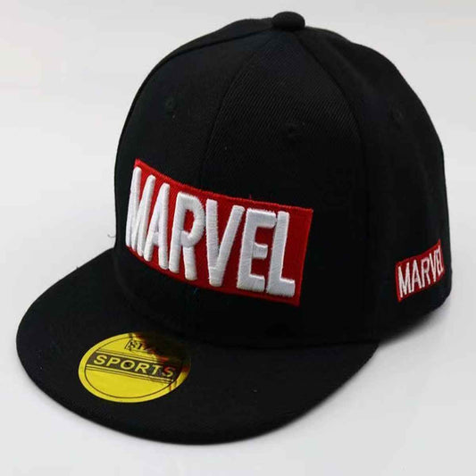 Kids Black Letters Embroidered Letter Flat Brim Snapback Cap side angle