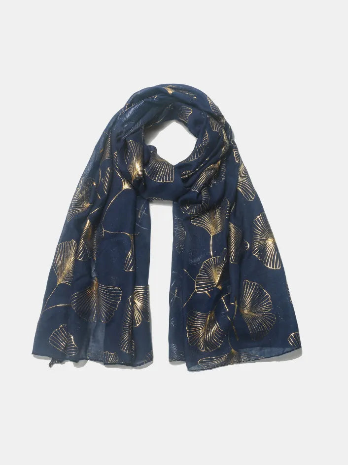 Ginkgo leaf print scarf - product photo 1