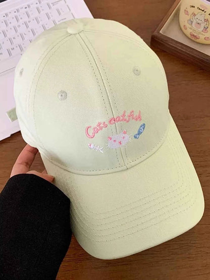 Cat Embroidered Baseball Cap