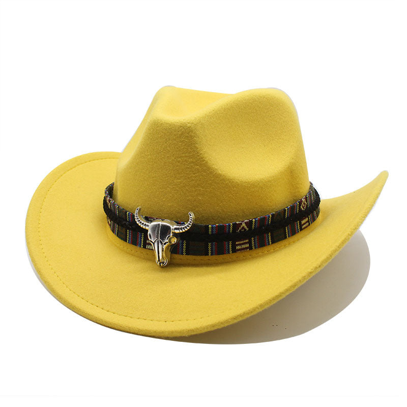 Unisex western felt wide brim cowboy hat - product photo 19