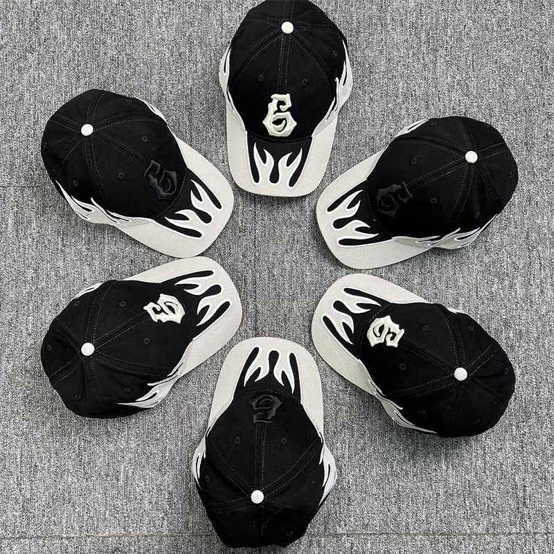 Cotton flame cap structured crown detail