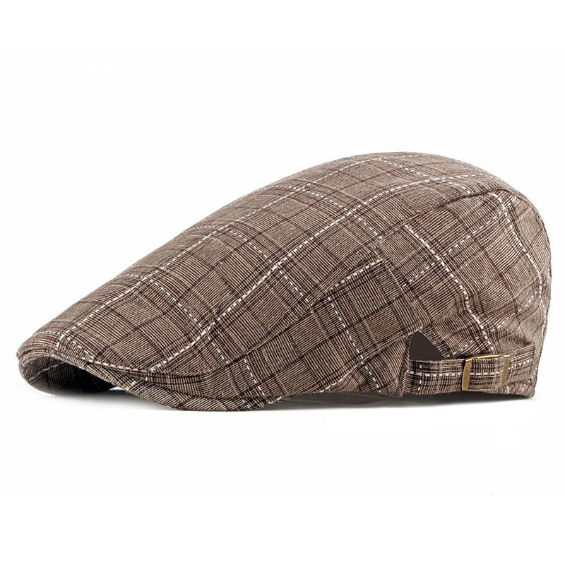 Mens Retro British Gingham Peaked Hats