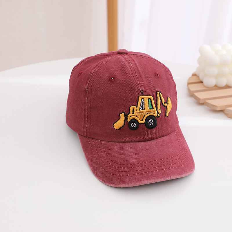 Kids Construction Truck Embroidered Baseball Cap