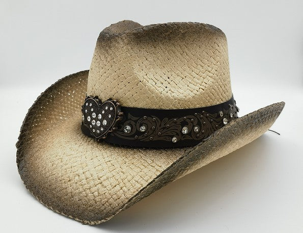 Unisex 17 Western Printed Straw Cowboy Hat style view
