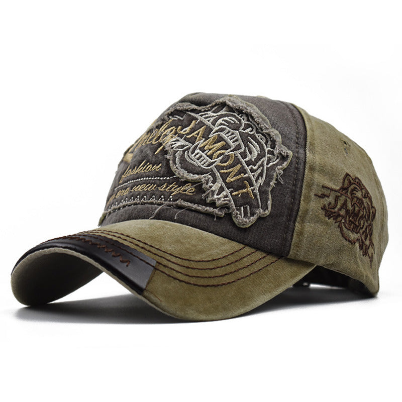 Unisex distressed cotton washed baseball cap - product photo 7