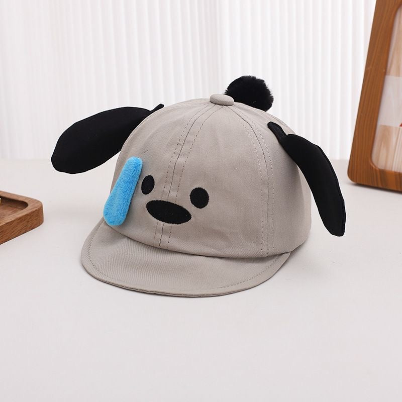Kids White 3D Puppy Ear Cartoon Baseball cap casual styling view