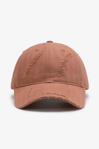 Mid gray distressed adjustable baseball cap