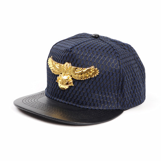 Men's gold eagle mesh snapback cap - metallic eagle detail