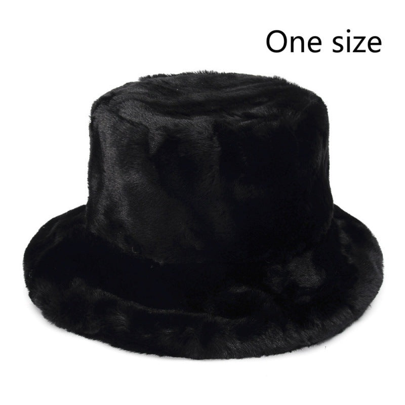 Unisex faux fur animal print bucket hat - product photo 12