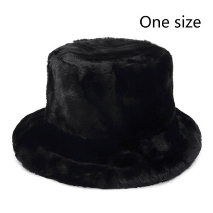 Unisex faux fur animal print bucket hat - product photo 12