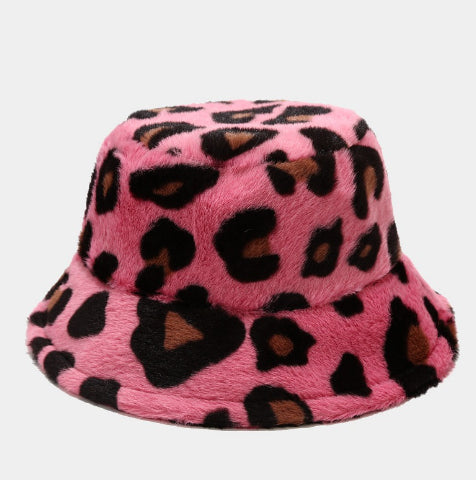 Unisex faux fur animal print bucket hat - product photo 18