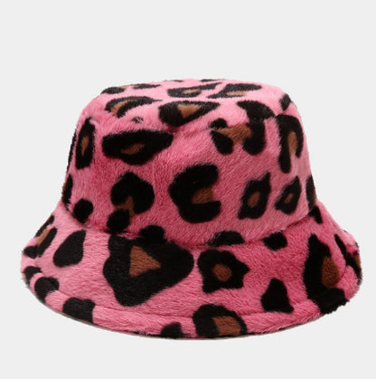 Unisex faux fur animal print bucket hat - product photo 18