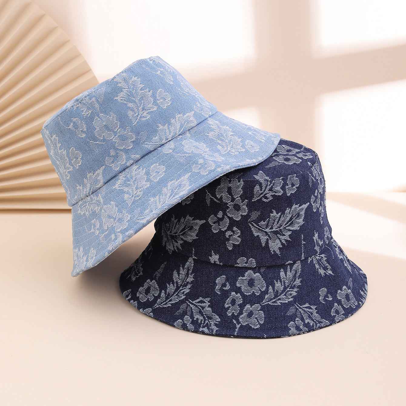Unisex Floral Pattern Wide Brim Bucket Hat