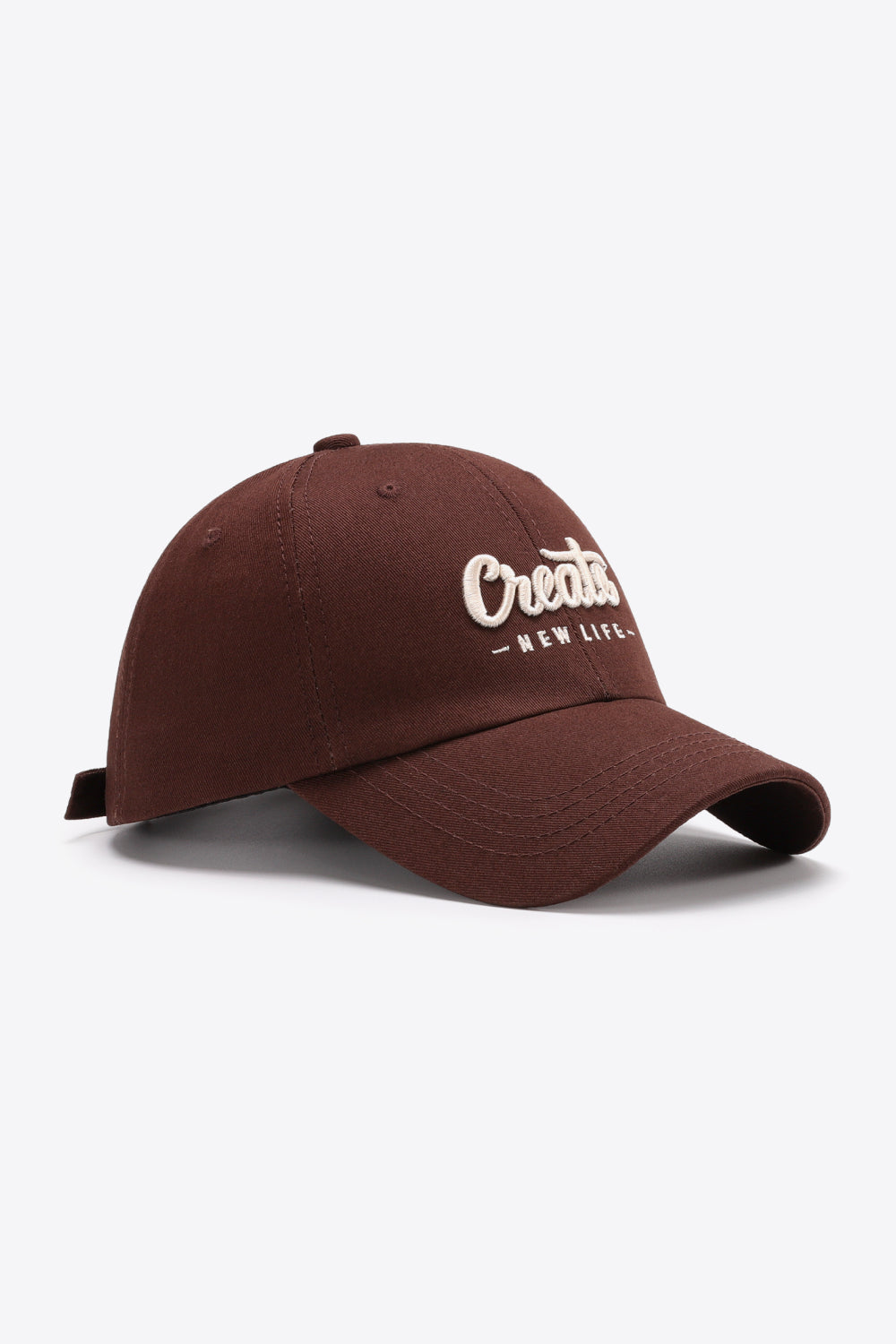 Ivory adjustable slogan baseball cap side view
