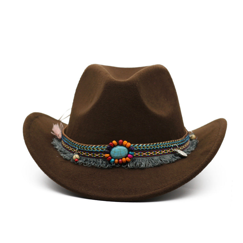 Unisex Cowboy Hats Curled Felt