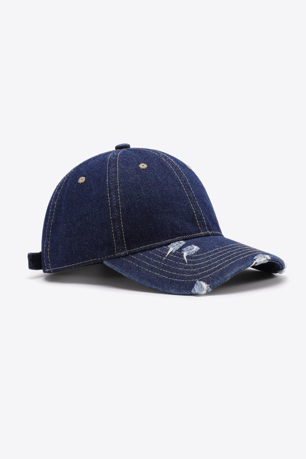 Distressed adjustable baseball cap product photo