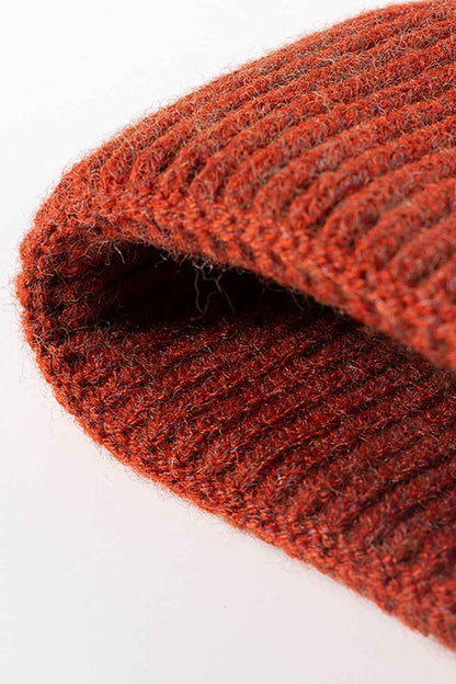 Dark gray NEWYORK patch cuffed beanie front