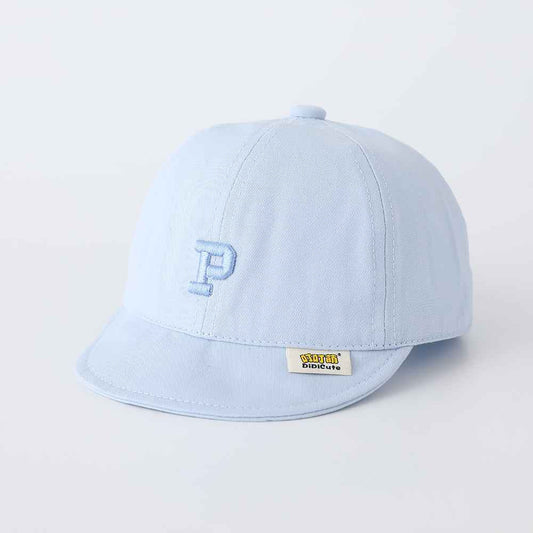 Kids Dark Blue Embroidered P Letter Baseball Cap side angle