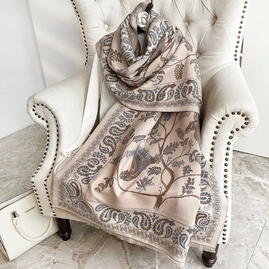 Unisex Everyday Printed Raw Hem Scarf in Dust Storm - front view 1