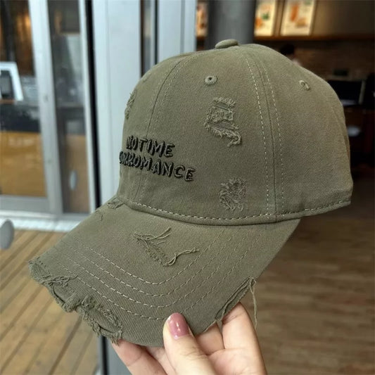 Distressed embroidered baseball cap - product photo 1