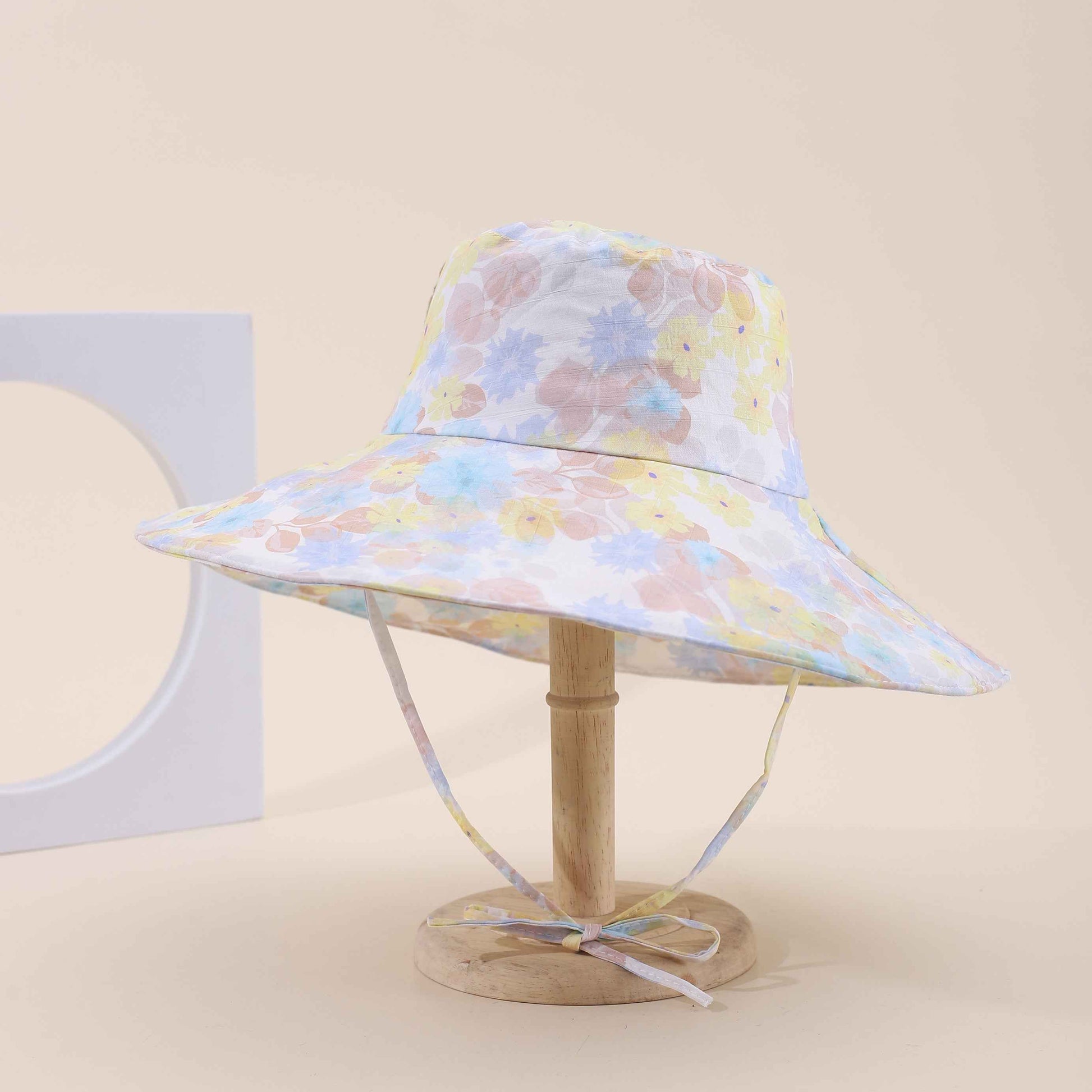 Women's Purple Floral Wide Brim Beach Sun Hat style view