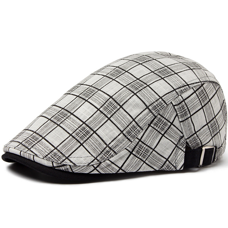 Plaid pattern close-up on vintage cap