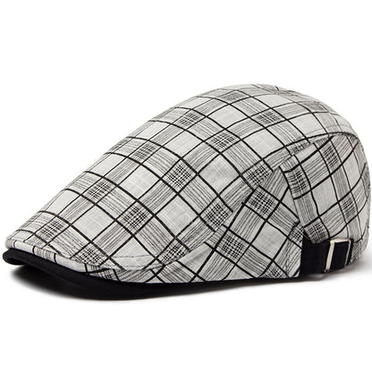 Plaid pattern close-up on vintage cap