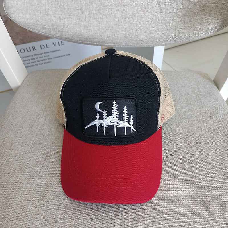 Structured mesh trucker cap side view