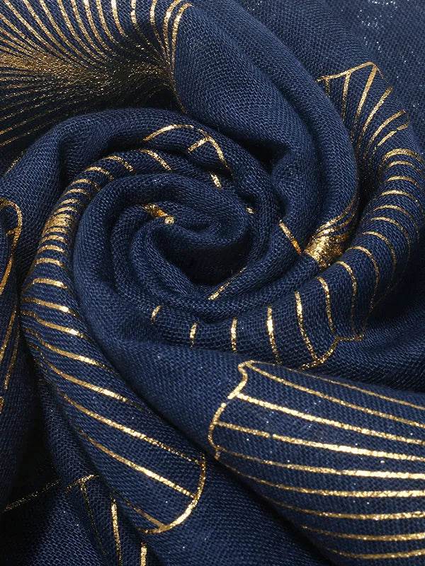 Ginkgo leaf print scarf - product photo 2