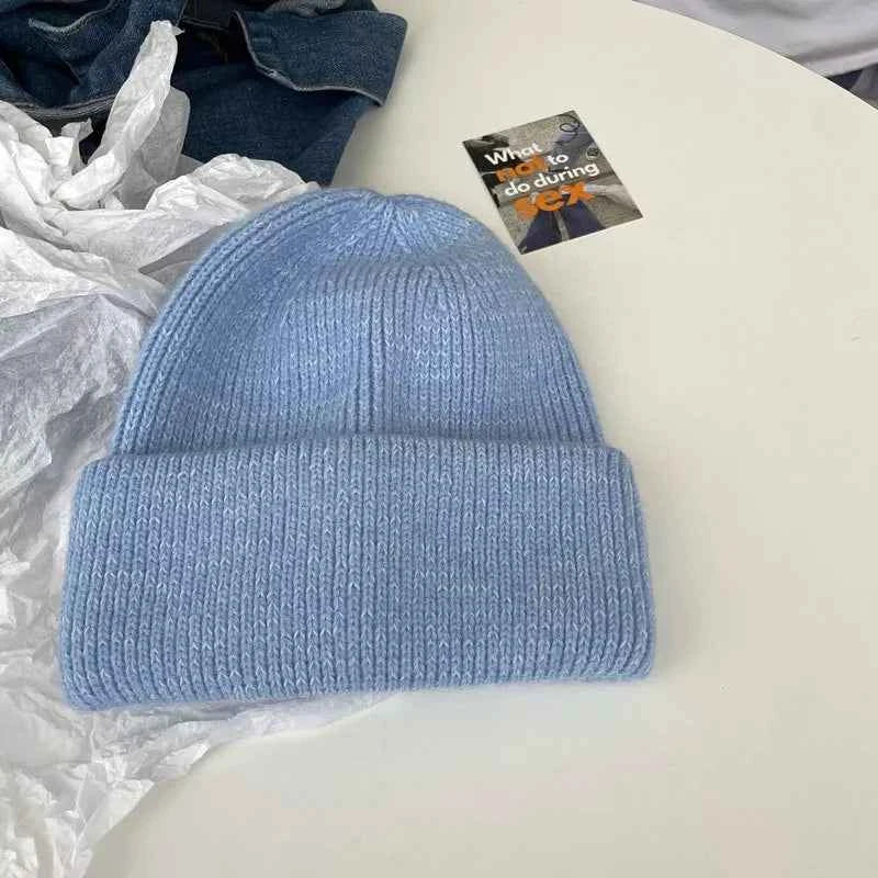 Unisex Warm Knitted Cuffed Beanie Hat