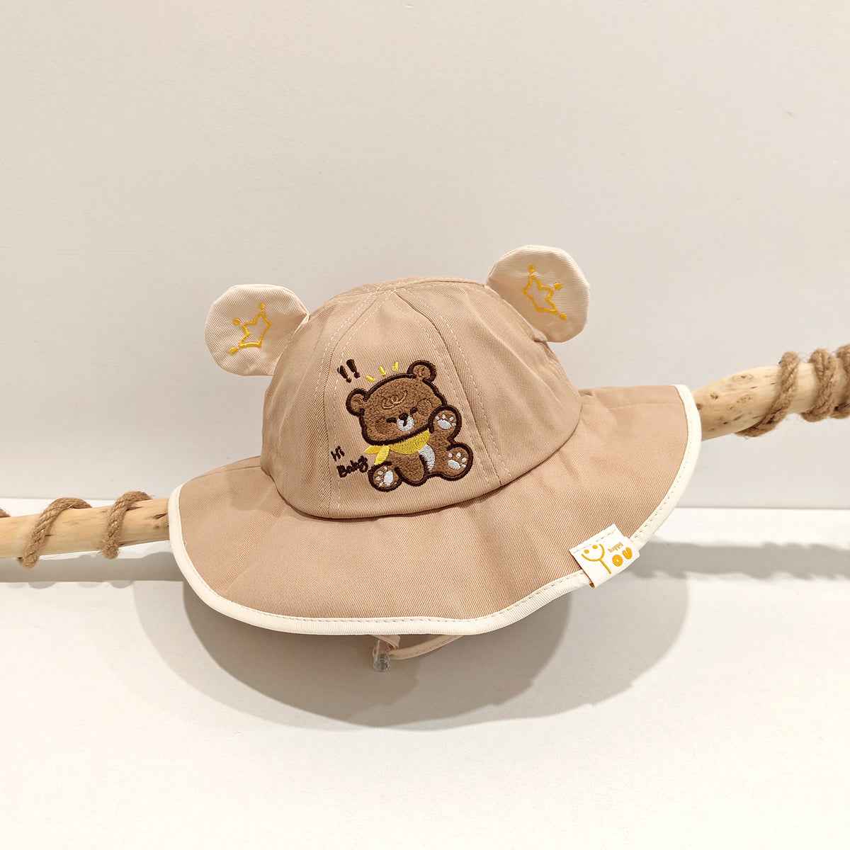 Kids mesh sun hat wide brim detail