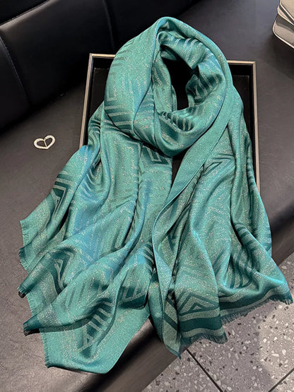 Unisex Raw Hem Lightweight Scarf in Beige - color detail 11