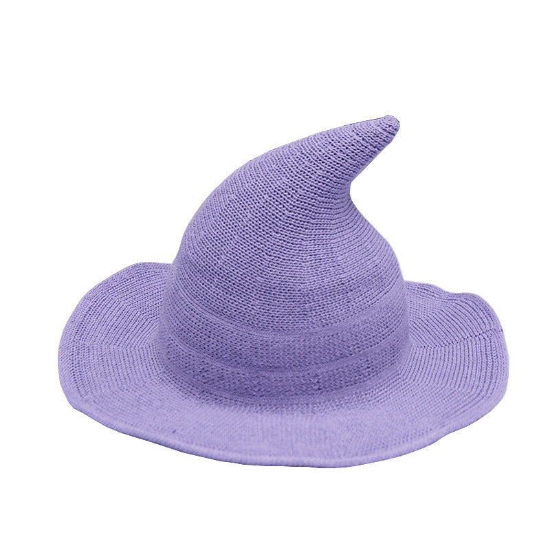 Women's Wool Halloween Witch Hat - Magenta texture close-up