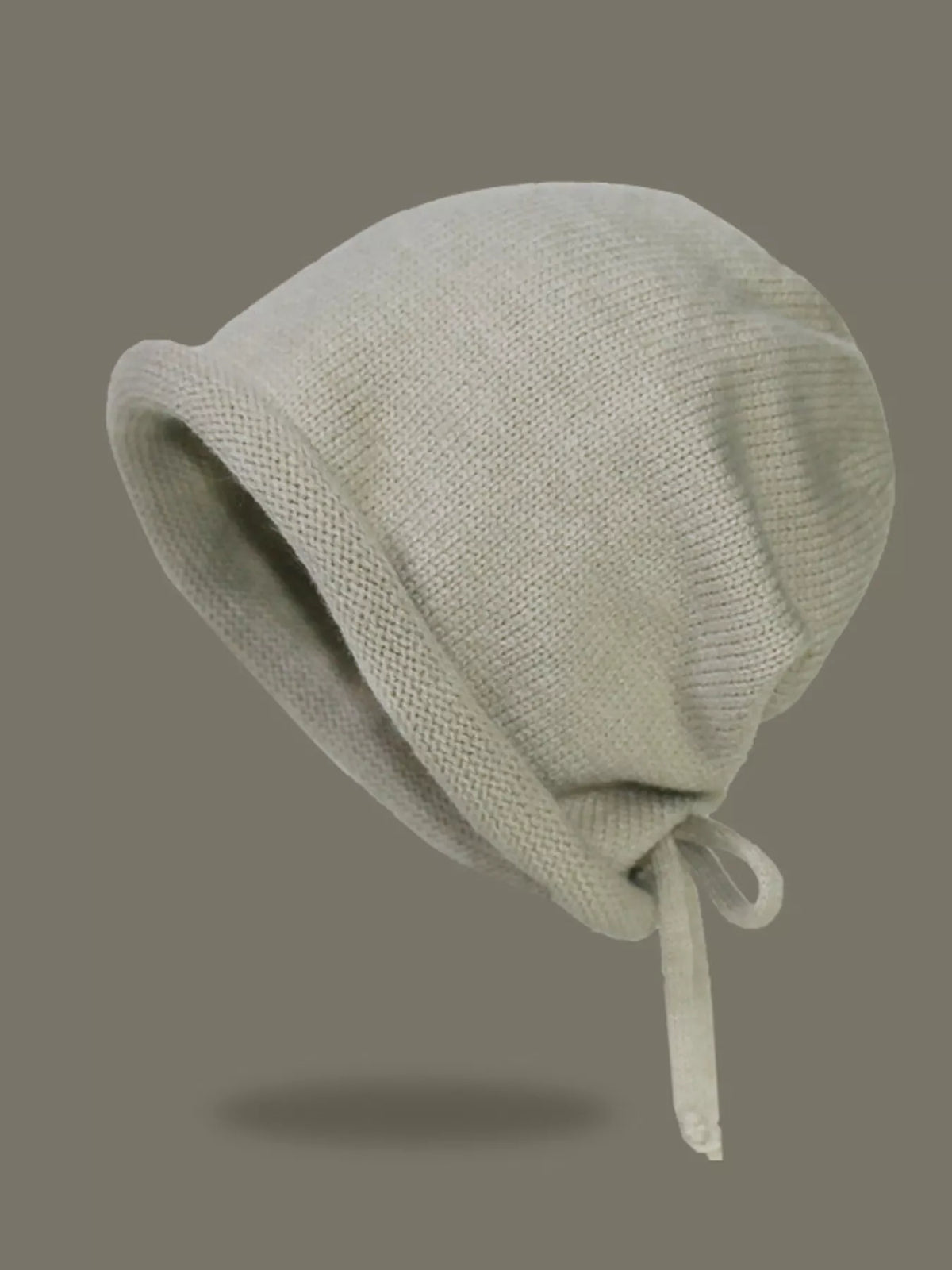 Unisex Gray Soft Knit Beanie Hat full product view photo 08