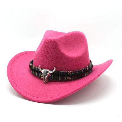 Unisex western felt wide brim cowboy hat - product photo 16