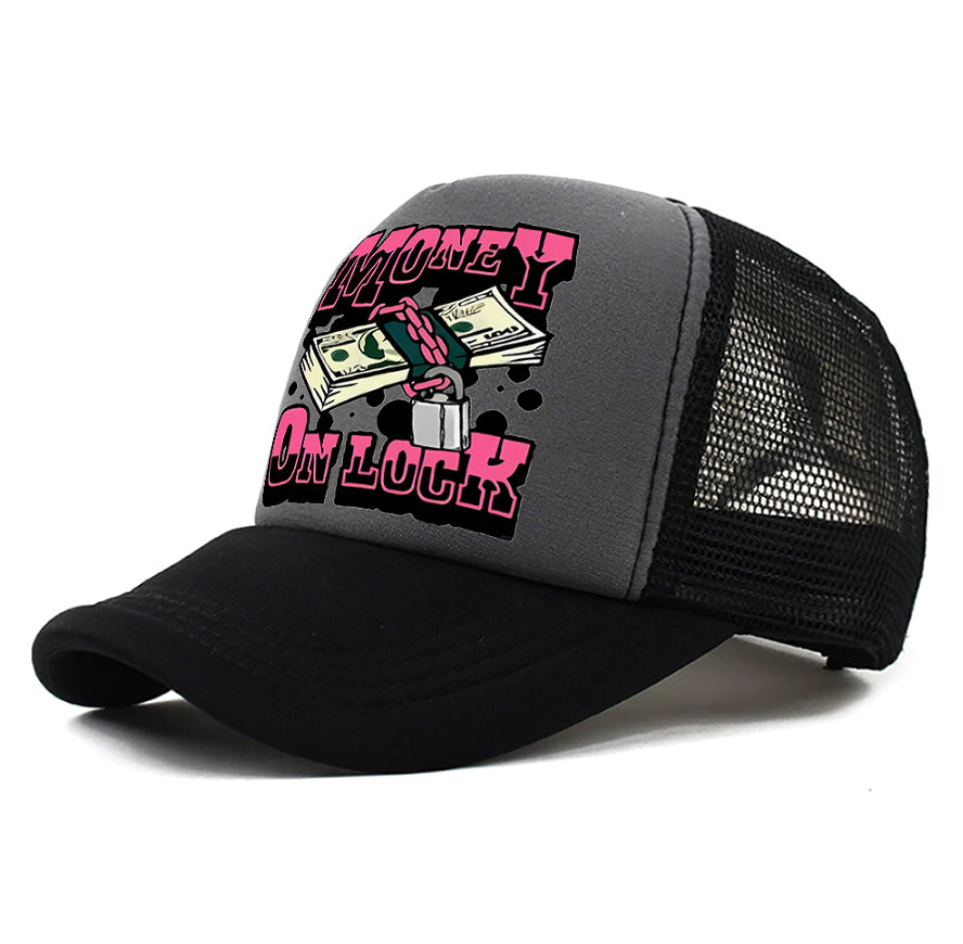 Money graphic trucker cap six-color assortment