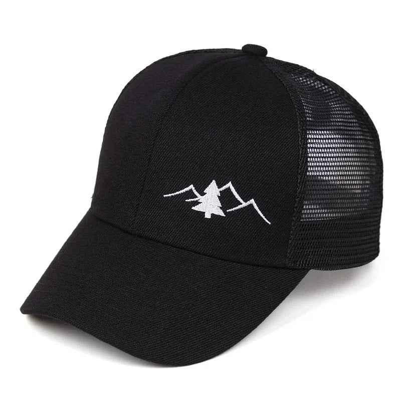 Unisex Style 05 Mountain Mesh Trucker Cap embroidery close-up