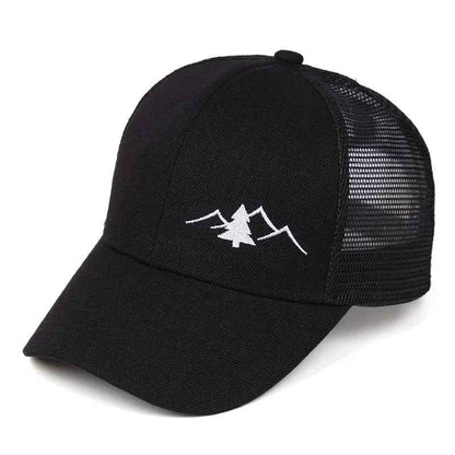 Unisex Style 05 Mountain Mesh Trucker Cap embroidery close-up