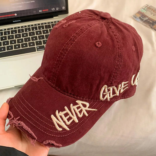 Unisex Distressed Letter Embroidered Baseball Cap product photo 1