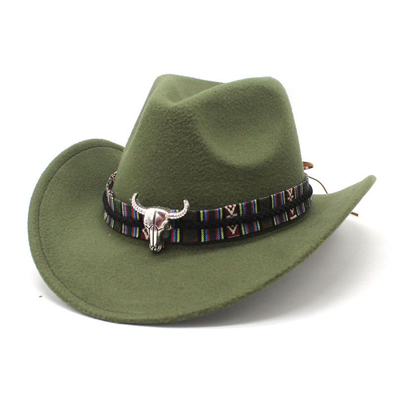 Unisex western felt wide brim cowboy hat - product photo 2