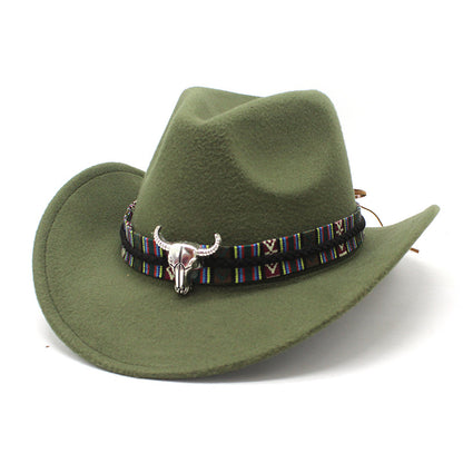 Unisex western felt wide brim cowboy hat - product photo 2