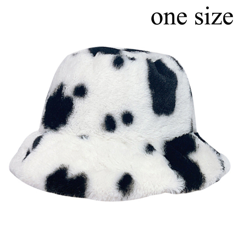 Unisex faux fur animal print bucket hat - product photo 15