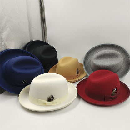 Classic unisex fedora with decorative pin colorway 01