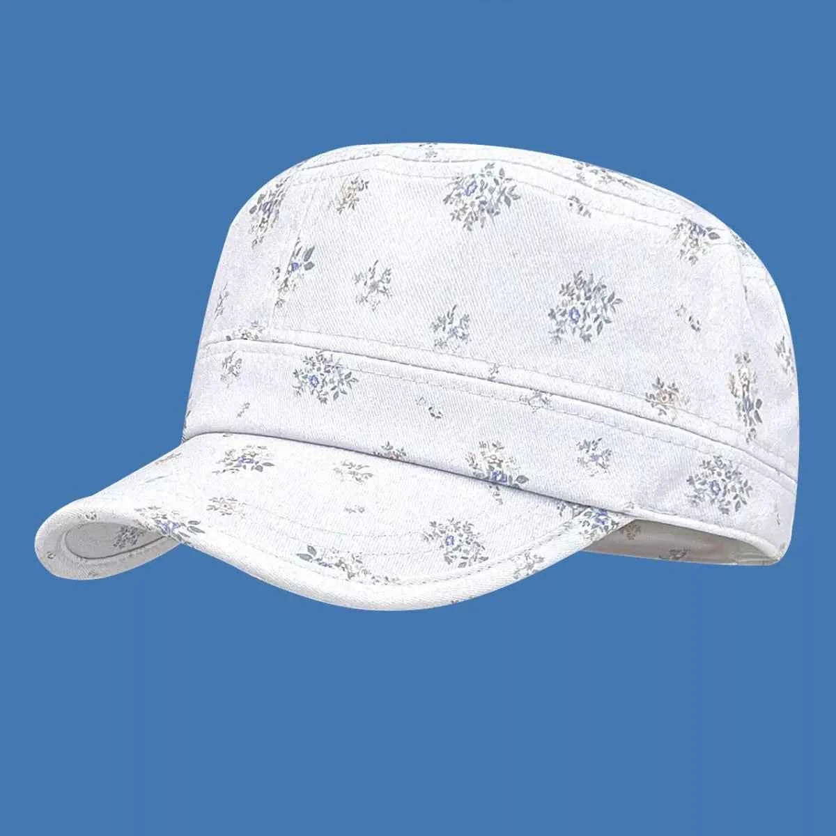 Women's Floral Print Flat Top Hat