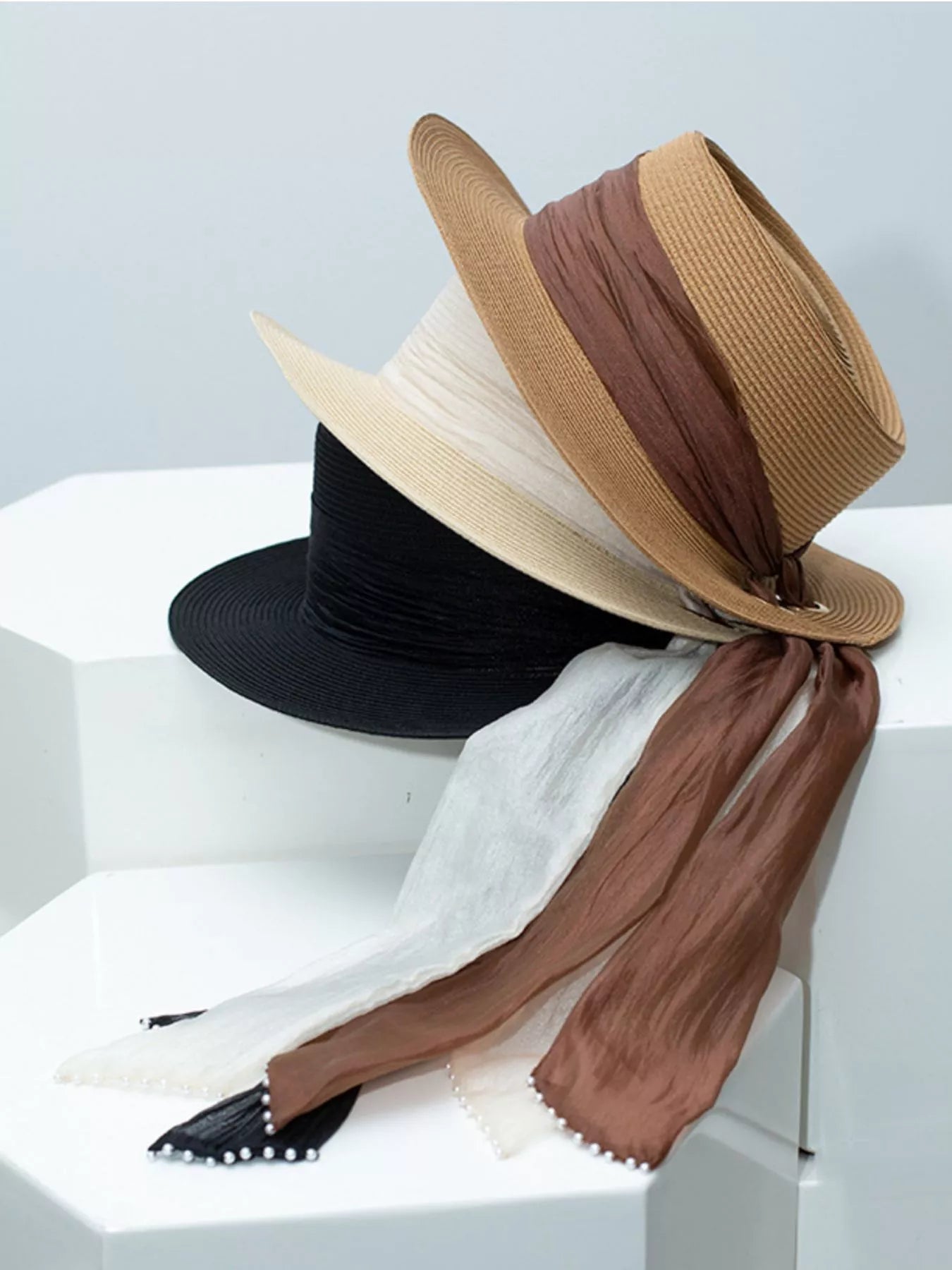 Ribbon Accent Straw Sun Hat image 1