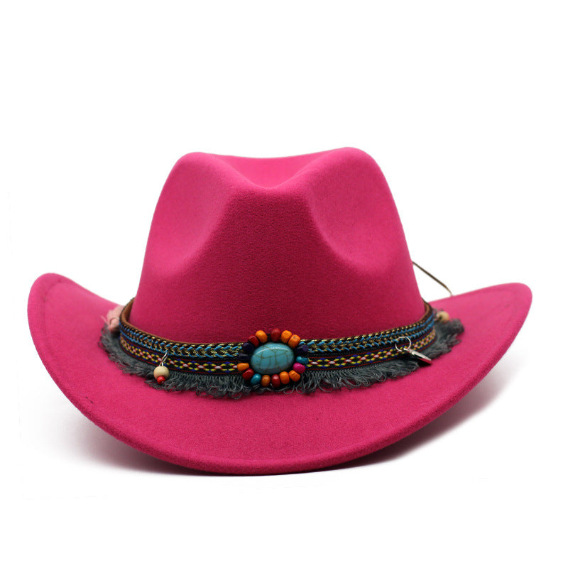 Unisex Cowboy Hats Curled Felt